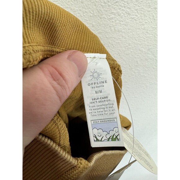 Aerie Medium OFFLINE Seamless Cable High Waisted Leggings 7/8 Washed Gold NWT - Picture 9 of 12